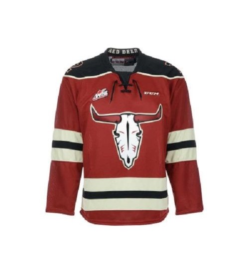 Custom WHL Red Deer Rebels 2014-Pres Alternate Hockey Jersey Red